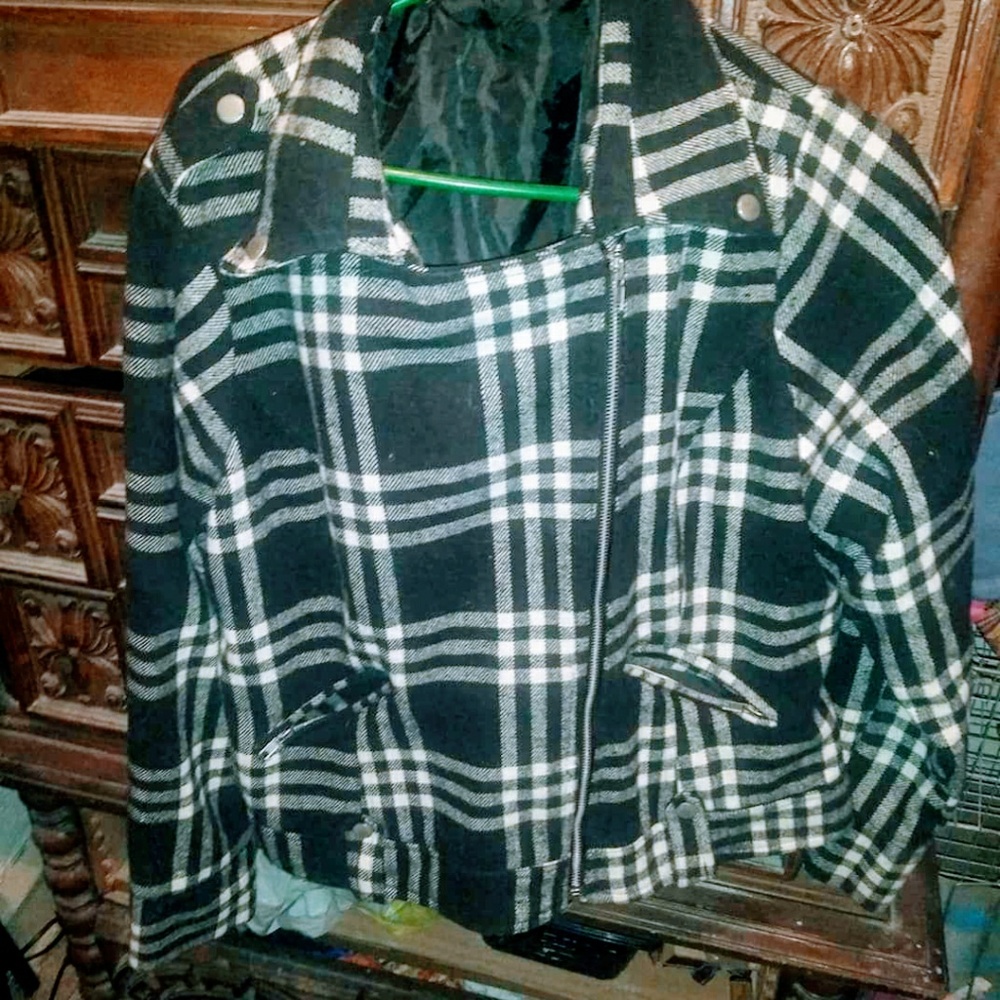 Plaid peacoat
